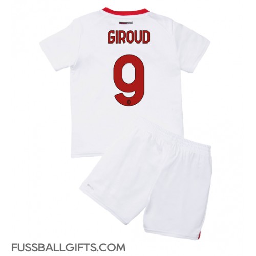 AC Milan Olivier Giroud #9 Fußballbekleidung Auswärtstrikot Kinder 2022-23 Kurzarm (+ kurze hosen)